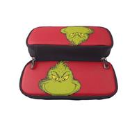YINGD The Grinch Pencil Case Travel-Ready PU Leather Pen Holder for Students & Professionals