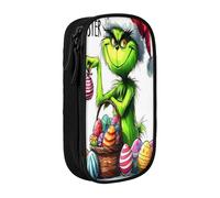 YINGD The Grinch Pencil Case with RFID-Blocking Pocket - Secure Oxford Cloth Organizer for Cards, Pens, Cash