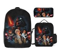 YINGD The Lego Movie Backpack Explorer Series Three Piece Set with Durable Bookbag and Adventure-Ready Lunch Kit