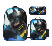 YINGD The Lego Movie Backpack Set School Essentials Includes Bookbag Lunch Carrier and Zippered Pencil Case Durable