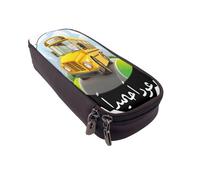 YINGD The Magic School Bus Pencil Case Durable PU Leather Zip Bag for Artists & Writing Enthusiasts