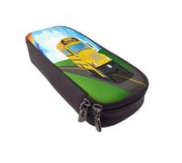 YINGD The Magic School Bus Pencil Case Spacious PU Leather Holder with Zipper for Easy Access