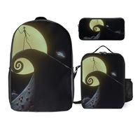 YINGD The Nightmare Before Christmas Backpack Kit School Must Haves Bookbag Lunch Box and Pencil Pouch Combo