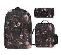 YINGD The Nightmare Before Christmas Backpack Success Pack Complete School System with Organized Stationery Hub