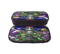 YINGD The Nightmare Before Christmas Pencil Case Multi-Purpose Brown PU Leather Organizer for Various Items