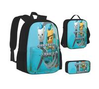 YINGD The Octonauts Cartoon 3 PCS School Backpack Lightweight School Bookbag Lunchbox Pencil Bag Large Daypack