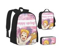 YINGD The Octonauts Cartoon 3 PCS School Backpack Lightweight School Bookbag Lunchbox Pencil Bag Large Daypack