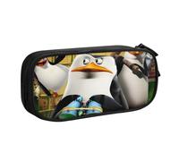 YINGD The Penguins of Madagascar Pencil Case Eco-Friendly Travel Bag - Waterproof Oxford Cloth for Artists, Students, Makeup Lovers