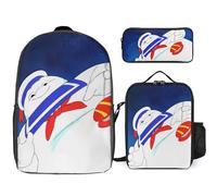YINGD The Real Ghostbusters Backpack Future Leader Set Progressive Bookbag with Executive Lunch System