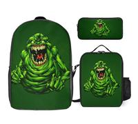 YINGD The Real Ghostbusters Backpack Learning Lab Bookbag with Science-Themed Lunch and Pen Set