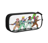 YINGD The Real Ghostbusters Pencil Case Double Zipper Makeup Bag - Compact Oxford Cloth Pouch for Travel, Gym, Daily Essentials