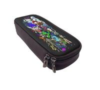 YINGD The Real Ghostbusters Pencil Case Fashionable Brown PU Leather Zip Bag for Men Women Students