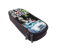 YINGD The Real Ghostbusters Pencil Case PU Leather Pen Holder with Secure Zipper & Elastic Straps