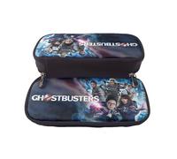 YINGD The Real Ghostbusters Pencil Case Spacious Brown Leather Bag with Interior Pockets for Organization
