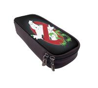 YINGD The Real Ghostbusters Pencil Case Spacious Brown PU Leather Bag for Stationery & Small Items