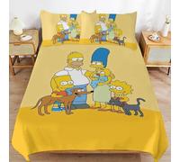 YINGD The Simpsons Bed Duvet Cover Microfiber Bedding Sets 3D Printed Lightweight 3 Piece Comforter Sets for Kids Boys Girls