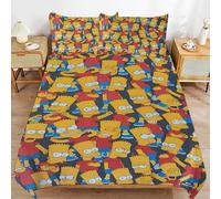 YINGD The Simpsons Bed Duvet Cover Microfiber Bedding Sets 3D Printed Lightweight 3 Piece Comforter Sets for Kids Boys Girls