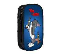 YINGD Tom Cat Jerry Pencil Box Multipurpose Pencil Case Cute Pouch Holder Box Game Pen Pouch Bag Organize for Home Office