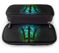 YINGD Trident Poseidon Percy Jackson Leather Pencil Case Big Capacity with Zipper Large Storage Pen Pencil Pouch Box Organizer Practical Bag Holder bd