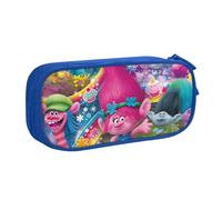 YINGD Trolls World Tour Characters Pencil Case Large Capacity Pencilcase Double-Layer Pen Bag School Stationery Pouch Organizer Office Supplies for Kids Adult