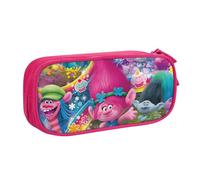 YINGD Trolls World Tour Characters Pencil Case Large Capacity Pencilcase Double-Layer Pen Bag School Stationery Pouch Organizer Office Supplies for Kids Adult