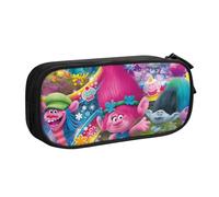 YINGD Trolls World Tour Characters Pencil Case Large Capacity Pencilcase Double-Layer Pen Bag School Stationery Pouch Organizer Office Supplies for Kids Adult