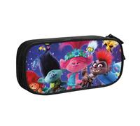 YINGD Trolls World Tour Music Pencil Case Large Capacity Pencilcase Double-Layer Pen Bag School Stationery Pouch Organizer Office Supplies for Kids Adult
