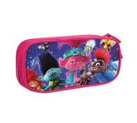 YINGD Trolls World Tour Music Pencil Case Large Capacity Pencilcase Double-Layer Pen Bag School Stationery Pouch Organizer Office Supplies for Kids Adult