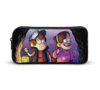YINGD Twins Gravity Falls Mabel Pines Dipper Pencil Case Student Pen Bag Storage Organizer Pencil Case Stationery Bag Office Supplies for Kids and Adult