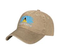 YINGD Unisex Baseball Cap Sand Saint Lucia Flag Adjustable Baseball Cap Breathable Sun Hat for Adult Women and Men