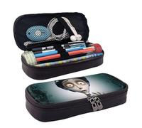 YINGD Victor Corpse Bride Pencil Case Brown Leather Pen Bag Student Stationery Pouch Holder Organizer for School Office Supplies for Kids Teen Adult