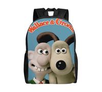 YINGD Wallace & Gromit in The Curse of the Were-Rabbit Backpack for Students, Lightweight and Durable Rucksack, Waterproof Book Bag with Adjustable Shoulder Strap