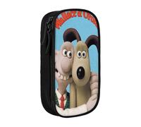 YINGD Wallace & Gromit in The Curse of The were-Rabbit Pencil Case with Built-in Sharpener - All-in-One Storage for Pencils, Erasers, Rulers (School Use)