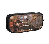 YINGD Wallace & Gromit in The Curse of The were-Rabbit Pencil Case with Detachable Strap - Oxford Cloth Multi-Pocket Bag for Pens, Tools, Cosmetics