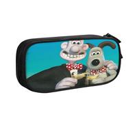 YINGD Wallace & Gromit in The Curse of The were-Rabbit Pencil Case with Smooth Zipper Closure - Anti-Scratch Polyester for School, Office, Camping Trips