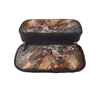 YINGD War of The Robots Pencil Case Durable Brown Leather Zip Case for Stationery Protection