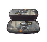 YINGD War of The Robots Pencil Case Sturdy PU Leather Pouch for Writing Tools Cosmetics & EDC Gear