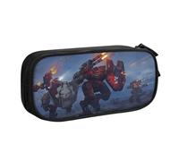 YINGD War of The Robots Pencil Case Trendy Geometric Print - Double Layer Zipper Compartments for Students & Professionals