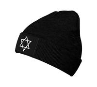 YINGD Warm Beanie Hat Star of David Knit Hat Unisex Winter Hat Warm Breathable Thick Beanies for Men Women