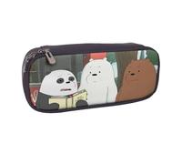 YINGD We Bare Bears Season Pencil Case Elegant Leather Organizer for Students Teachers & Artists