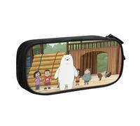 YINGD We Bare Bears Season Pencil Case for Artists on The Go - Water-Resistant Oxford Cloth with Brush Loops & Pen Slots