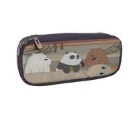 YINGD We Bare Bears Season Pencil Case Lightweight Leather Pouch for Pencils Pens & Makeup Brushes
