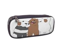 YINGD We Bare Bears Season Pencil Case Premium Synthetic Leather Bag for School Office Travel Essentials