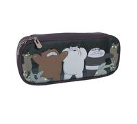 YINGD We Bare Bears Season Pencil Case Stylish Brown Pen Bag for Students Teachers & Professionals