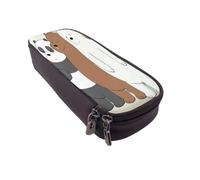 YINGD We Bare Bears Season Pencil Case Stylish Leather Bag with Multi-Compartment Design for Organization
