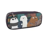 YINGD We Bare Bears Season Pencil Case Stylish Synthetic Leather Bag for Pens Pencils & Accessories