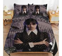 YINGD Wednesday Addams Duvet Cover Set 3 Piece Bedding Set Double Sided Printing Decorative Comforter Cover Set