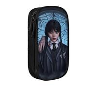 YINGD Wednesday Addams Pencil Case High Capacity Department Cute Pouch Pen Holder Bag Ruler Organizer School Girls Boy
