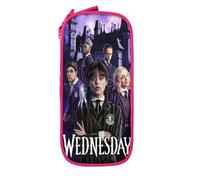 YINGD Wednesday Big Capacity Pencil Case, Large Storage Pencil Pouch Pen Case Bag with Zipper, Pencil Caser