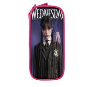 YINGD Wednesday Big Capacity Pencil Case, Large Storage Pencil Pouch with Zipper, Organizer Caser